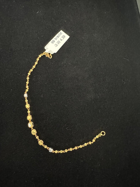 22 Carat Gold Stylish Braclet With Bead 4.39g Each 1 by Mahita Collections